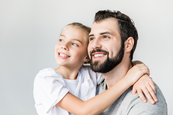 happy dad daughter