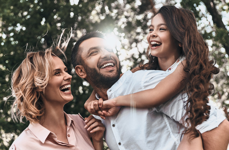 happy family smiling